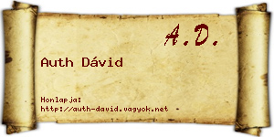 Auth Dávid névjegykártya